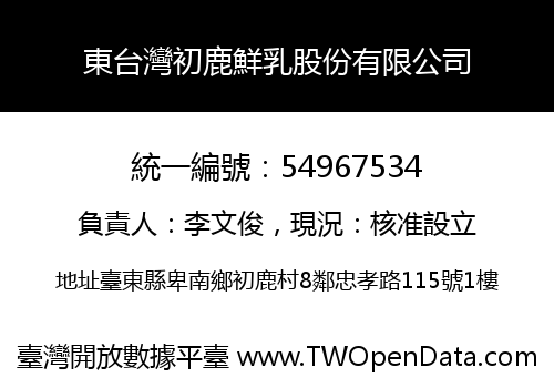東台灣初鹿鮮乳股份有限公司