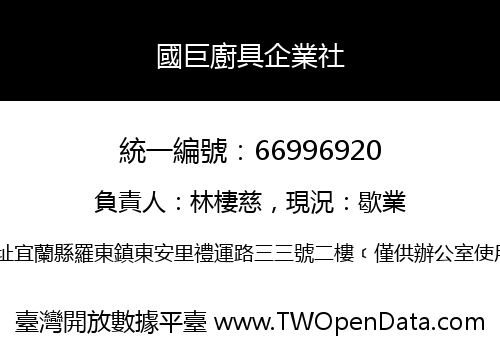 國巨廚具企業社