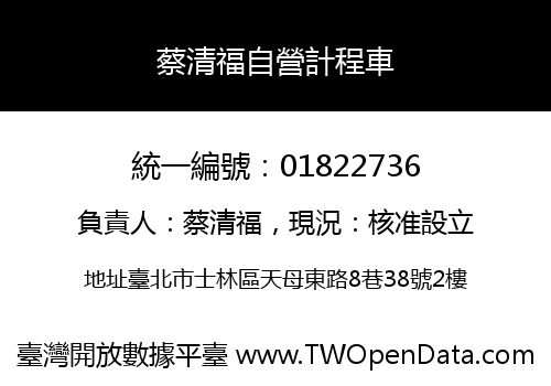 蔡清福自營計程車