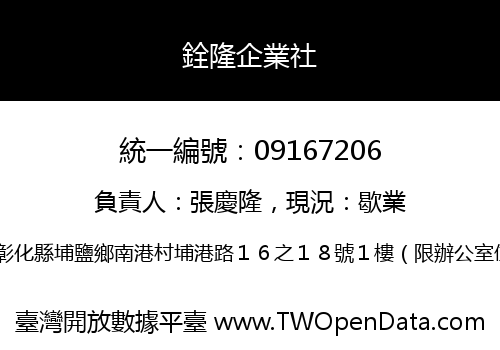 銓隆企業社