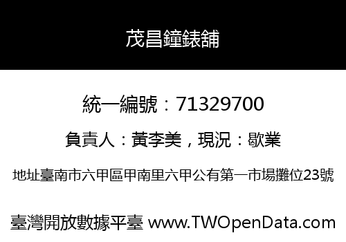 茂昌鐘錶舖