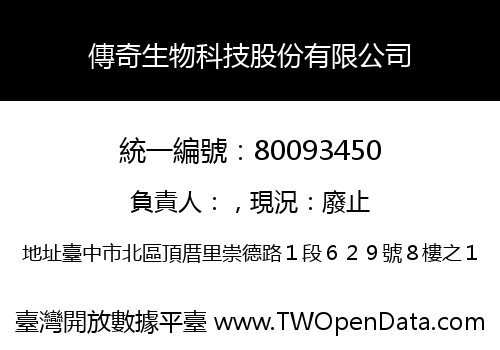 傳奇生物科技股份有限公司