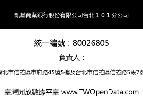 凱基商業銀行股份有限公司台北１０１分公司