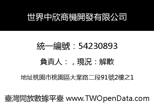 世界中欣商機開發有限公司