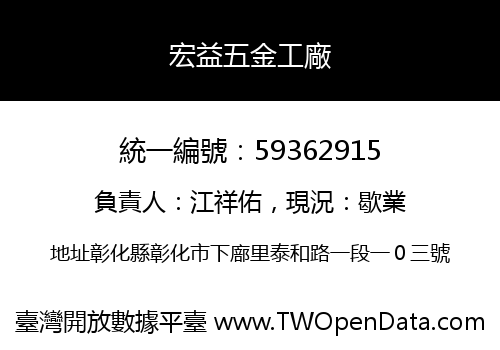 宏益五金工廠