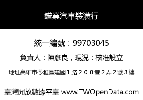 鐠業汽車裝潢行