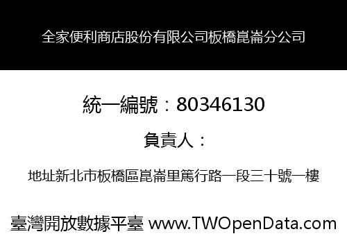 全家便利商店股份有限公司板橋崑崙分公司